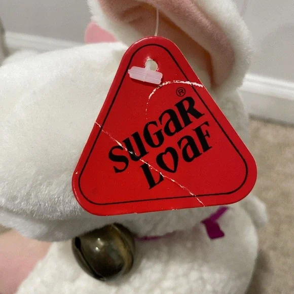 Vintage Sugar Loaf Lamb Sheep Wooly Plush Bell Black Feet 12 in Stuffed Animal - Picture 6 of 10